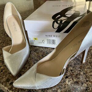 Nine West - Jowzer Silver D'Orsay Pump - Sz. 6